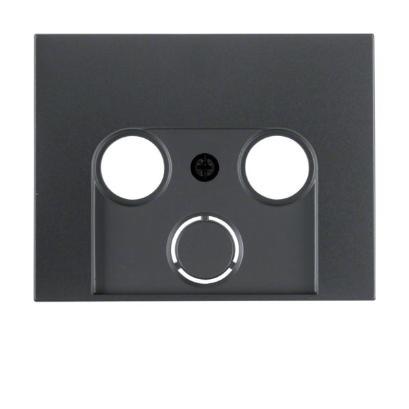 Berker Κ.1/Κ.2  Πλακίδιο Για Πρίζα TV + FM + SAT Ανθρακί