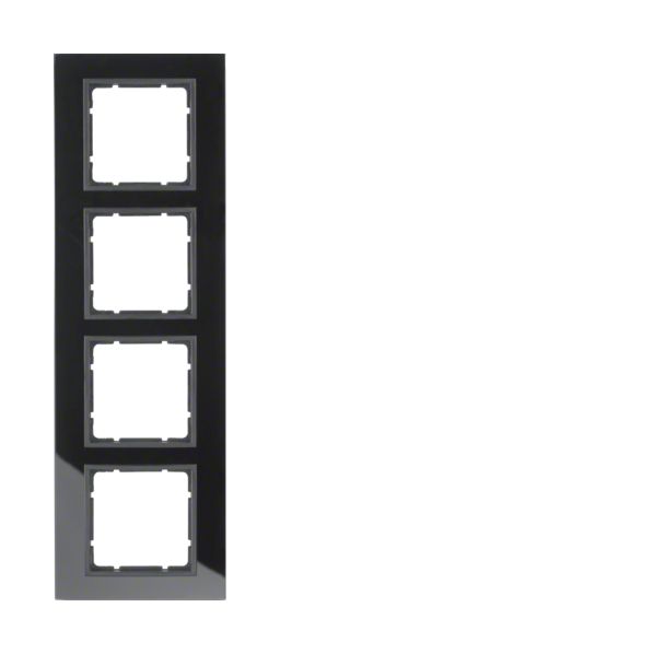 Berker B.7 Πλαίσιο 4 Θέσεων  Γυαλί Ανθρακί