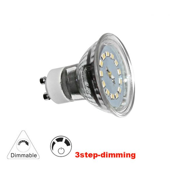 ΛΑΜΠΑ SMD GU10 ΓΥΑΛΙΝΟ 5W 230V 110 ΨΥΧΡΟ ΝΤΙΜΑΡ. 3 ΕΠΙΠΕΔΩΝ