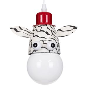 ZEBRA Παιδικό Κρεμαστό Φωτιστικό Οροφής με Ντουί 1 x E27 AC 220-240V IP20 - Πολύχρωμο - Μ19 x Π10.5 x Υ13.5cm