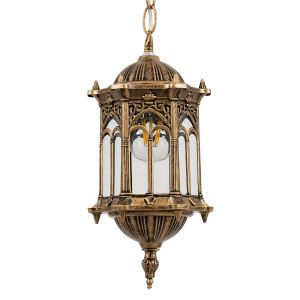 DARCY Vintage Κρεμαστό Φωτιστικό Οροφής με Ντουί 1 x E27 AC 220-240V IP20 - Μπρούτζινο : Διάφανο - Μ15.5 x Π15.5 x Υ32.5cm