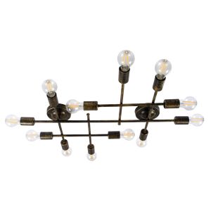 PIPING Vintage Φωτιστικό Οροφής με Ντουί 12 x E27 AC 220-240V IP20 - Μπρούτζινο - Μ78.5 x Π9.5 x Υ64cm