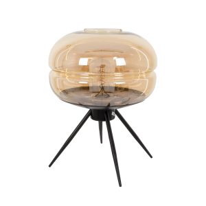 JAVAN Μοντέρνο Επιτραπέζιο Φωτιστικό Πορτατίφ με Ντουί 1 x E27 AC 220-240V IP20 - Μελί : Μαύρο - Μ30 x Π30 x Y19cm