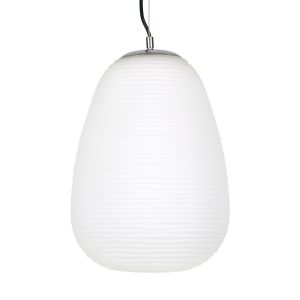 FREYA Μοντέρνο Κρεμαστό Φωτιστικό Οροφής με Ντουί 1 x E27 AC 220-240V IP20 - Λευκό : Ασημί - Μ24 x Π24 x Υ35cm