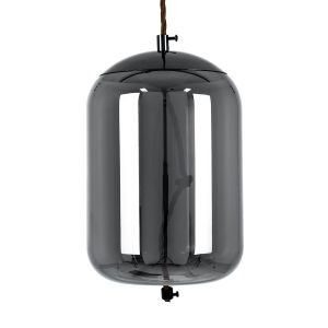 ΑΧΤΟΝ Μοντέρνο Κρεμαστό Φωτιστικό Οροφής LED 7W 500lm 180° AC 220-240V IP20 Θερμό Λευκό 2700K - Sanan SMD Chip - Μαύρο : Μαύρο Φιμέ - Μ18 x Π18 x Υ18cm - 2 Χρόνια Εγγύηση