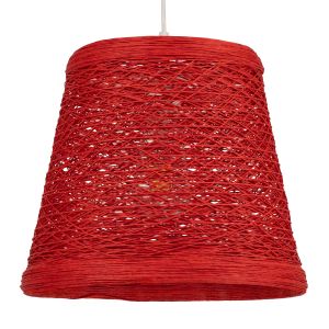 PLAYROOM Vintage Κρεμαστό Φωτιστικό Οροφής με Ντουί 1 x E27 AC 220-240V IP20 - Κόκκινο - Μ32 x Π32 x Υ27cm