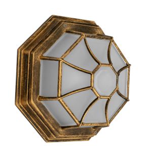 RUBY Vintage Φωτιστικό Οροφής με Ντουί 1 x E27 AC 220-240V IP20 - Χάλκινο Εφέ Σκουριάς - Μ21 x Π21 x Υ10cm