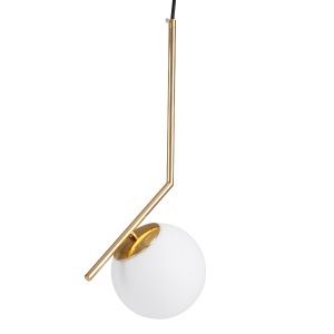 MONROE Μοντέρνο Κρεμαστό Φωτιστικό Οροφής με Ντουί 1 x E27 AC 220-240V IP20 - Χρυσό Πλατίνα : Λευκό - Μ15 x Π15 x Υ49cm