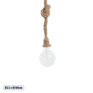 ROPE Boho Κρεμαστό Φωτιστικό Οροφής με Ντουί 1 x E27 AC 220-240V IP20 - Μπεζ - Μ3.5 x Π3.5 x Υ200cm