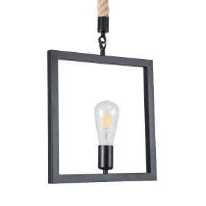 FRAISE Vintage Κρεμαστό Φωτιστικό Οροφής με Ντουί 1 x E27 AC 220-240V IP20 - Μαύρο : Μπεζ - Μ32 x Π4 x Υ32cm