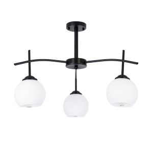 LUNA Μοντέρνο Φωτιστικό Οροφής με Ντουί 3 x E27 AC 220-240V IP20 - Λευκό : Μαύρο - Μ45 x Π45 x Υ40cm