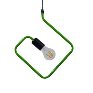 LIBBY Παιδικό Κρεμαστό Φωτιστικό Οροφής με Ντουί 1 x E27 AC 220-240V IP20 - Πράσινο : Μαύρο - Μ31 x Π31 x Υ16cm