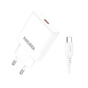 KSC-1266/WHITE ΛΕΥΚΟΣ ΦΟΡΤΙΣΤΗΣ USB 25W ΜΕ ΚΑΛΩΔΙΟ TYPEC fast charging GAN