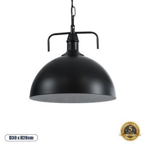 LARKIN Vintage Κρεμαστό Φωτιστικό Οροφής με Ντουί 1 x E27 AC 220-240V IP20 - Μαύρο - Μ30 x Π30 x Y28cm