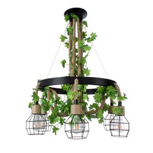 HELLET Vintage Κρεμαστό Φωτιστικό Οροφής με Ντουί 6 x E27 AC 220-240V IP20 - Μαύρο : Πράσινο - Μ72 x Π72 x Υ80cm