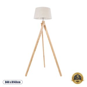 TRIPOD Μοντέρνο Επιδαπέδιο Φωτιστικό με Ντουί 1 x E27 AC 220-240V IP20 - Μπεζ - Μ40 x Π40 x Υ143cm