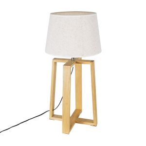 SQUID Μοντέρνο Επιτραπέζιο Φωτιστικό Πορτατίφ με Ντουί 1 x E27 AC 220-240V IP20 - Μπεζ - Μ30 x Π30 x Υ63cm