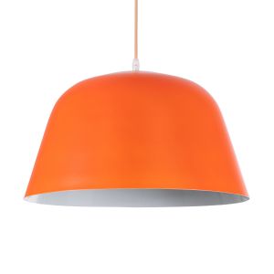 UPVALE Μοντέρνο Κρεμαστό Φωτιστικό Οροφής με Ντουί 1 x E27 AC 220-240V IP20 - Πορτοκαλί : Λευκό - Μ40 x Π40 x Υ24cm