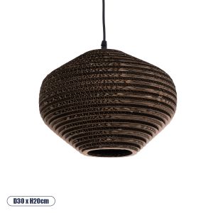 SANTORINI Boho Κρεμαστό Φωτιστικό Οροφής με Ντουί 1 x E27 AC 220-240V IP20 - Καφέ - Μ30 x Π30 x Y20cm