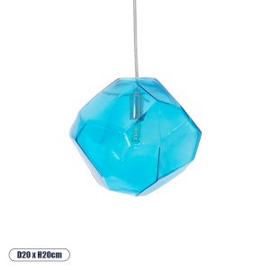 RINA Μοντέρνο Κρεμαστό Φωτιστικό Οροφής με Ντουί 1 x G9 AC 220-240V IP20 - Γαλάζιο - Μ20 x Π20 x Υ20cm