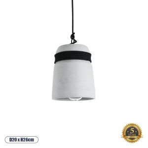 TRIBECA Μοντέρνο Κρεμαστό Φωτιστικό Οροφής με Ντουί 1 x E27 AC 220-240V IP20 - Γκρι : Μαύρο - Μ20 x Π20 x Υ26cm