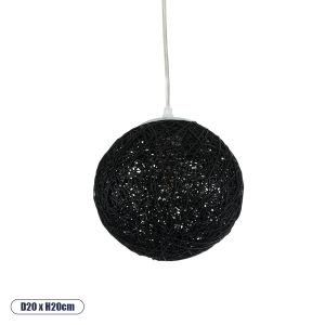OCEANA Boho Κρεμαστό Φωτιστικό Οροφής με Ντουί 1 x E27 AC 220-240V IP20 - Μαύρο - Μ20 x Π20 x Υ20cm