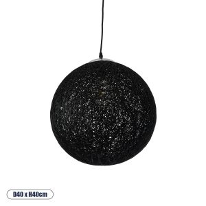 OCEANA Boho Κρεμαστό Φωτιστικό Οροφής με Ντουί 1 x E27 AC 220-240V IP20 - Μαύρο - Μ40 x Π40 x Υ40cm