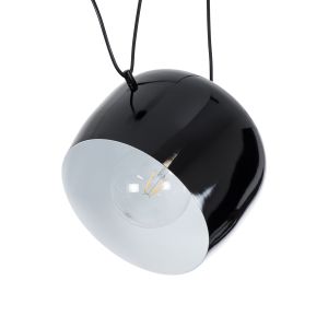 JASPER Μοντέρνο Κρεμαστό Φωτιστικό Οροφής με Ντουί 1 x E27 AC 220-240V IP20 - Μαύρο : Λευκό - Μ26.5 x Π26.5 x Υ20.5cm