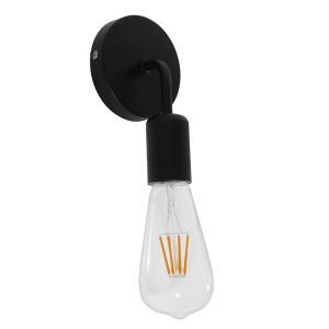 DON Vintage Φωτιστικό Τοίχου - Απλίκα με Ντουί 1 x E27 AC 220-240V IP20 - Μαύρο - Μ10 x Π7 x Υ16cm