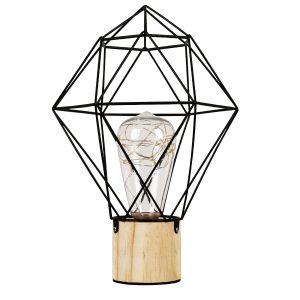 ANTLER Μοντέρνο Επιτραπέζιο Φωτιστικό LED 2.2W 154lm 360° DC 5V IP20 Θερμό Λευκό 2700K - DIODE - Μαύρο : Μπεζ - Μ19 x Π19 x Υ29cm - 2 Χρόνια Εγγύηση