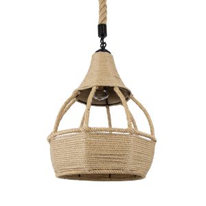 KUBRIC Boho Κρεμαστό Φωτιστικό Οροφής με Ντουί 1 x E27 AC 220-240V IP20 - Μπεζ - Μ30 x Π30 x Y40cm