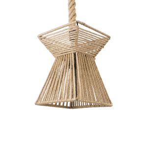 ROUGE Boho Κρεμαστό Φωτιστικό Οροφής με Ντουί 1 x E27 AC 220-240V IP20 - Μπεζ - Μ21 x Π21 x Y27cm