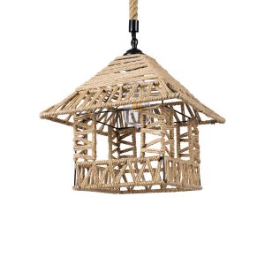 SPIKY Boho Κρεμαστό Φωτιστικό Οροφής με Ντουί 1 x E27 AC 220-240V IP20 - Μπεζ - Μ43 x Π43 x Y28cm