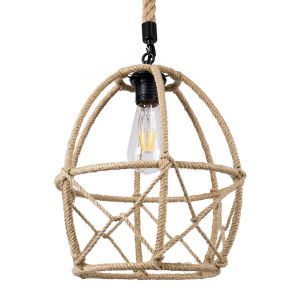 TELAN Vintage Κρεμαστό Φωτιστικό Οροφής με Ντουί 1 x E27 AC 220-240V IP20 - Μπεζ - Μ30 x Π30 x Υ38cm