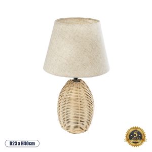 HASUMI Boho Επιτραπέζιο Φωτιστικό Πορτατίφ με Ντουί 1 x E27 AC 220-240V IP20 - Μπεζ - Μ23 x Π23 x Υ40cm