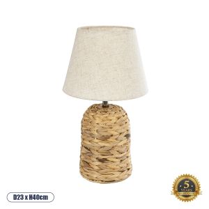 HOLOKAI Boho Επιτραπέζιο Φωτιστικό Πορτατίφ με Ντουί 1 x E27 AC 220-240V IP20 - Μπεζ : Λευκό - Μ23 x Π23 x Υ40cm