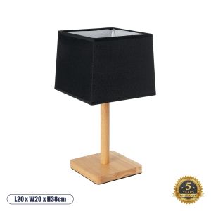 KOLIPE Μοντέρνο Επιτραπέζιο Φωτιστικό Πορτατίφ με Ντουί 1 x E27 AC 220-240V IP20 - Μπεζ : Μαύρο - Μ20 x Π20 x Υ38cm