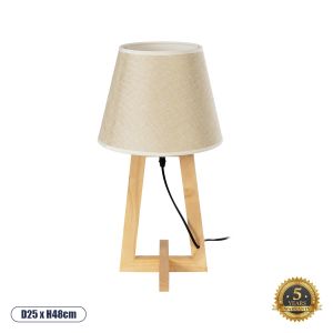 TAKIKO Μοντέρνο Επιτραπέζιο Φωτιστικό Πορτατίφ με Ντουί 1 x E27 AC 220-240V IP20 - Μπεζ - Μ25 x Π25 x Υ48cm