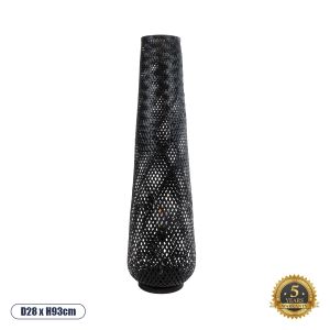 MAMIZU Boho Επιδαπέδιο Φωτιστικό με Ντουί 1 x E27 AC 220-240V IP20 - Μαύρο - Μ28 x Π28 x Υ93cm