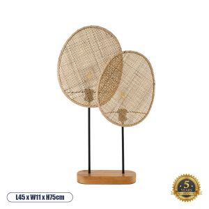 AZUL Boho Επιτραπέζιο Φωτιστικό Πορτατίφ με Ντουί 2 x E27 AC 220-240V IP20 - Μπεζ : Μαύρο - Μ45 x Π11 x Υ75cm