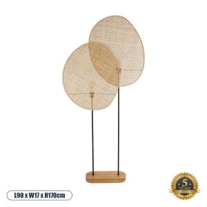 AZUL Boho Επιδαπέδιο Φωτιστικό με Ντουί 2 x E27 AC 220-240V IP20 - Μπεζ : Μαύρο - Μ90 x Π17 x Υ170cm