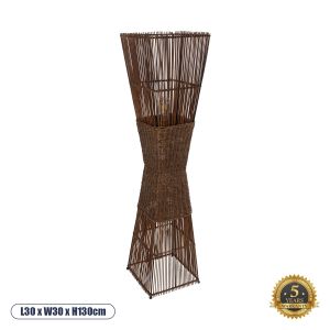 PALMA Boho Επιδαπέδιο Φωτιστικό με Ντουί 2 x E27 AC 220-240V IP20 - Καφέ - Μ30 x Π30 x Υ130cm