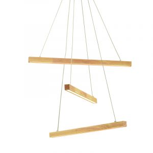 ΚΡΕΜΑΣΤΟ Φ/Σ LED 27W 3000K 2850LM CANELA ΞΥΛΟ+ΛΕΥΚΟ ΜΕΤ/ΚΟ D56XH100CM