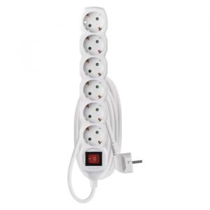 ΠΟΛΥΠΡΙΖΟ 3M 6SCHUKO 1,5MM2 PVC SWITCH ΆΣΠΡΟ