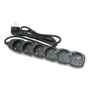 ΠΟΛΥΠΡΙΖΟ ΜΕ ΚΑΛΩΔΙΟ 3X1MM² 1.5Μ 6 ΣΟΥΚΟ ΜΑΥΡΟ