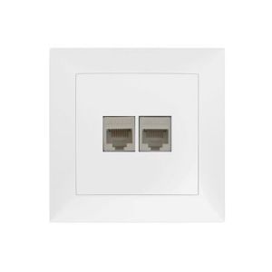 ΠΡΙΖΑ DATA ΔΙΠΛΗ RJ45+RJ45 CAT.6 ΠΛΗΡΗΣ ΛΕΥΚΗ