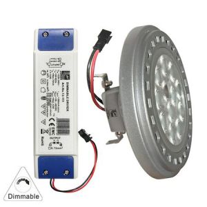 LED ΛΑΜΠΑ ΑΛΟΥΜΙΝΙΟΥ AR111 13W 230V ΝΤΙΜΑΡΙΖ. 30° ΨΥΧΡΟ