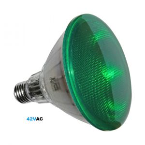 Λάμπα LED SMD PAR38 E27 10W 42VAC 75' Πράσινη IP65