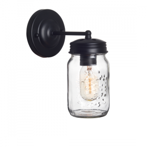 ΕΠΙΤΟΙΧΟ Φ/Σ 1ΧΕ27 ΜΑΥΡΟ ΜΕΤΑΛΛΙΚΟ+ΓΥΑΛΙ Φ10Χ18Χ22CM BERY