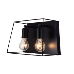 ΕΠΙΤΟΙΧΙΟ Φ/Σ 2ΧΕ27 ΜΑΥΡΟ ΜΕΤΑΛΛΙΚΟ ΑΣΥΜΜΕΤΡΟ 30Χ15,5ΧΗ20CM PISSARO